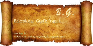 Bicskey Gyöngyi névjegykártya