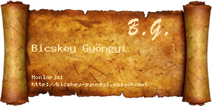 Bicskey Gyöngyi névjegykártya